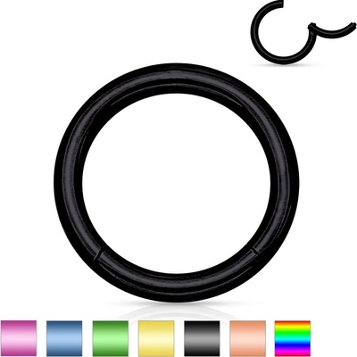 Šperky eshop piercing do nosu a ucha z chirurgické oceli jednoduchý lesklý kroužek W20.31 fialová