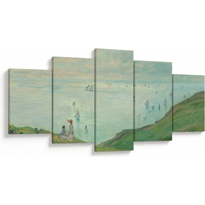 Obraz - Henri Fantin-Latour, Cliffs at Pourville, reprodukcia, päťdielne 150x80 cm