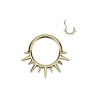 Šperky4U Zlacený ocelový kruh - helix / cartilage / septum piercing - SG125-GD