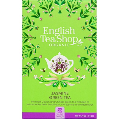 ENGLISH TEA SHOP čaj zelený s jasmínem a květem bezu 20 vreciek