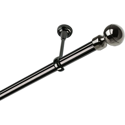 OK-GarnýžeCY Garnýž kovová jednořadá 25mm Paola onyx 180 cm do stropu / na tunýlek - bez kroužků