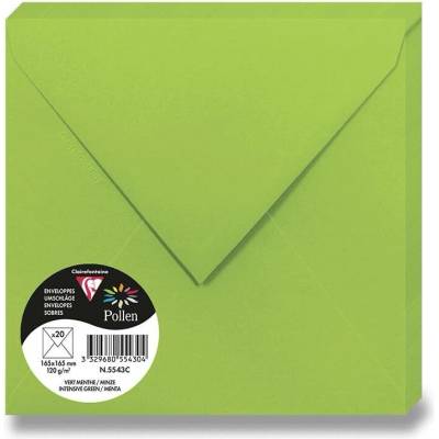 Clairefontaine - obálka - 165 × 165 mm, olizová, 20 ks, tmavě zelená