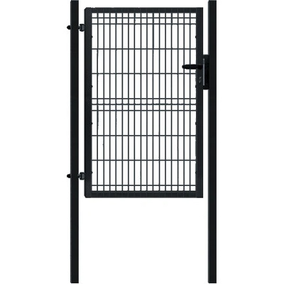 Jednokřídlá branka, panel 3D, antracit, rozměry 1094x1045 mm, Zn+PVC