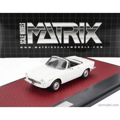 Matrix scale models Matrix modely v mierke Alfa romeo Giulia Gt Cabriolet Spider Prototipo 1963 Biela 1:43