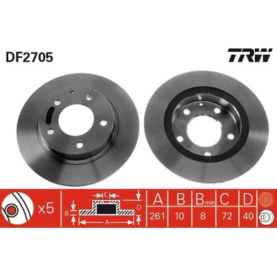 TRW Brzdový kotúč DF2705