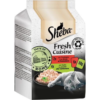 Sheba Fresh Cuisine Taste of Rome kuřecí a krůtí 6 x 50 g