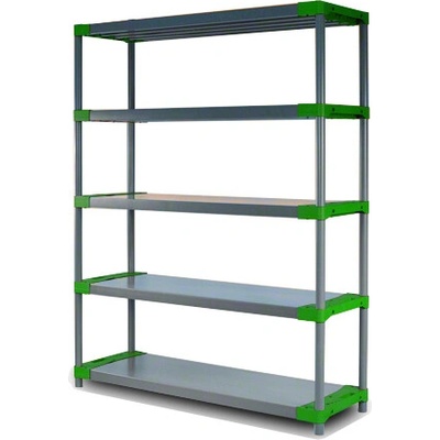 Tvujregal Regál plastový JUPITER-5 180x120x46 PVC červený/zelený Povrchová úprava: Zelená