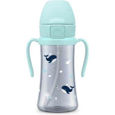 Grosmimi Ppsu tréningový pohárik so slamkou Baby Whale 300 ml