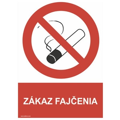 Výstražná tabuľka Zákaz fajčenia 297 x 210 mm