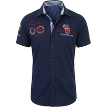Carisma pánská košile krátký rukáv slim fit 9002 tmavě modrá