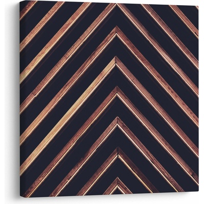 Obraz dřevěného motivu na černém pozadí, jednodílný 70x70 cm