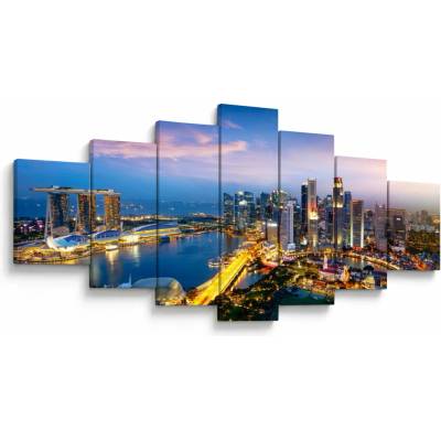 Obraz - Singapur, Ázia, sedemdielne 210x100 cm