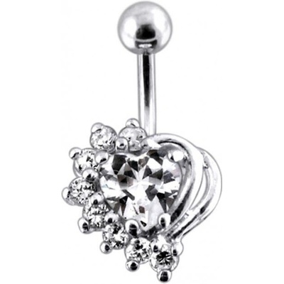 S4U Stříbrný piercing do pupíku (čirá/čirá) BP01155-CC