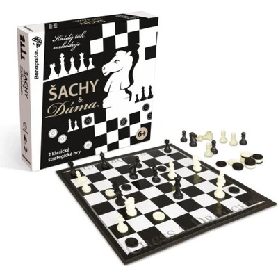 Šach, dáma 2v1 spoločenská strategická hra v krabici -