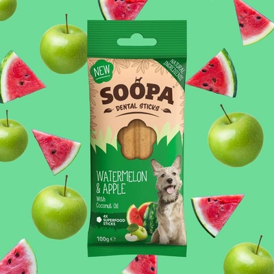 Soopa dentálne pamlsky pre psov vodný melón a jablko 100 g