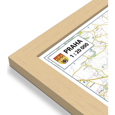 Excart Maps Praha - nástěnná mapa 183 x 138 cm Varianta: mapa v dřevěném rámu, Provedení: Pegi přírodní