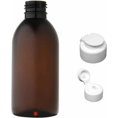 Tera plastová lahvička hnědás bílým dávkovací víčko 200 ml