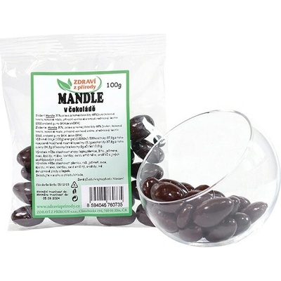 Zdraví z přírody Mandle v hořké čokoládě 100 g