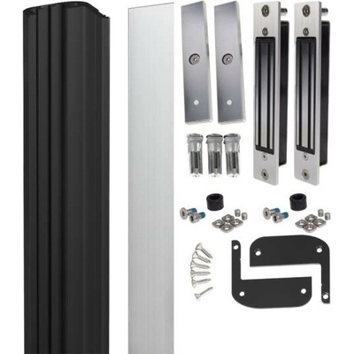 LOCINOX N LINE B MAG KIT 2500 C - sada prídržných elektromagnetov, dorazové a krycie lišty, pre krídlové bránky, čierna