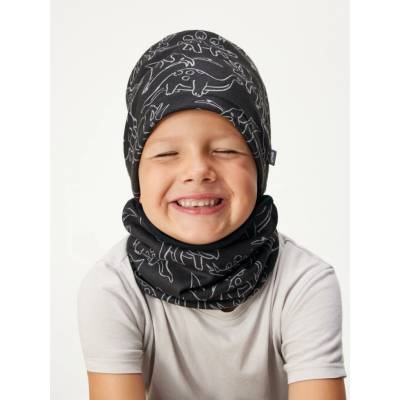 Detská flísová čiapka UNUO DINO Čierna Biela