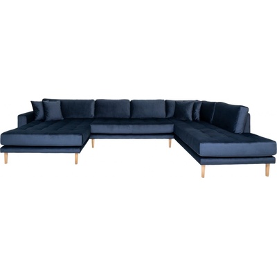Nordic Living Limo Modrá sametová 370 x 220 cm pravá