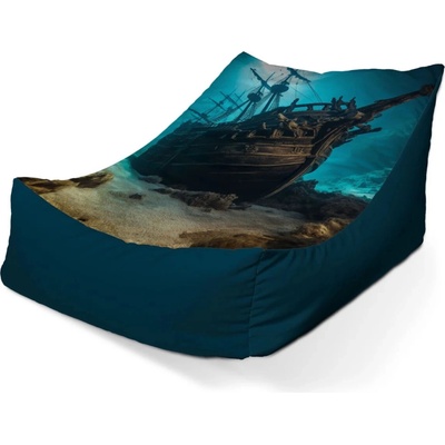 Sablio sedací vak lounge Vrak dřevěné lodi na dně moře 80 x 95 x 50 cm