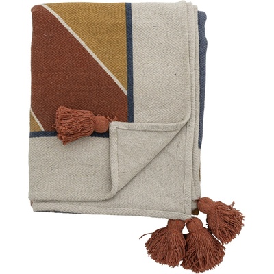 Bloomingville Přehoz z recyklované bavlny Sun 130 × 160 cm, multi barva, textil