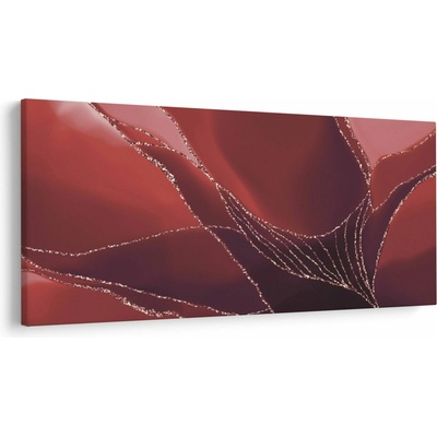 Obraz - Červená abstraktná kvetina N⁰2, jednodielne 200x100 cm
