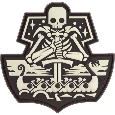 Gumová nášivka Jackets to Go Ghost Ship Skull - svietiací