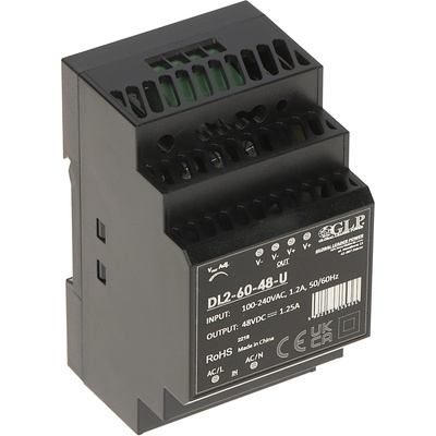 GLP Impulzný zdroj na DIN lištu 48V DC 1,25A 60W