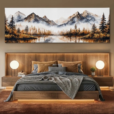 Obraz na plátně - Mlžný podzim u Frael Sea FeelHappy.cz Rozměr obrazu (Šířka x Výška): 180 x 60 cm