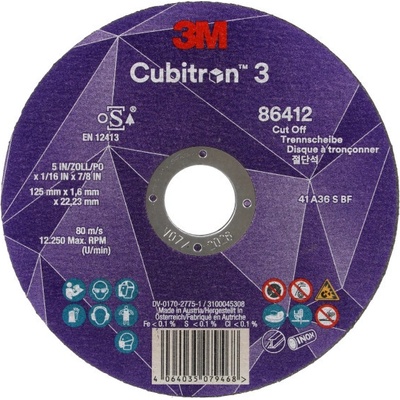 3M Cubitron 3 Rezný kotúč 125 x 1,6 x 22,23 mm 36 T41 86412