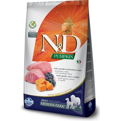 N&D Pumpkin Dog Adult Medium & Maxi Grain Free Lamb & Blueberry 2 x 2,5 kg
