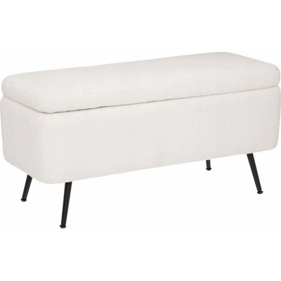 Atmosphera Pouffe s úložným prostorem, čalouněný s boucle efektem, 100 x 40 x 48,5 cm
