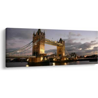 Obraz - Tower Bridge v noci, jednodílný 145x58 cm