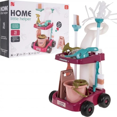 JOKO Detský Upratovací vozík s Ručným Vysávačom na batérie so svetlom a zvukom + Upratovacia sada
