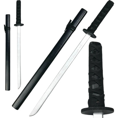 LEAN Toys Dřevěný katana meč tréninková rekvizita černá 70 cm