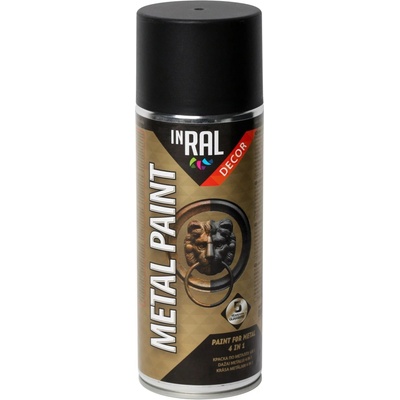 TEGRA INRAL textúrovaná farba na kov 4v1 400 ml matná čierna