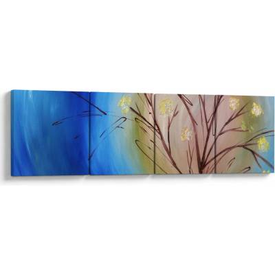 Obraz - Strom zakrývající slunce, Čtyřdílný 160x40 cm