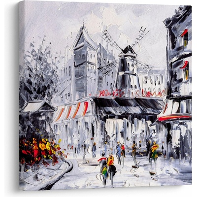 Obraz - Ulica v Paríži, olejomaľba, jednodielne 70x70 cm