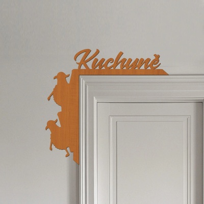 dřevo života Dřevěná cedulka do rohu dveří Kuchyně Zvolte rozměr šxv (cm): 32x30, Zvolte barvu dekoru: Třešeň
