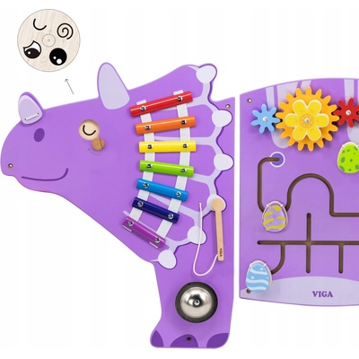 Viga Toys senzorická manipulační deska Triceratops