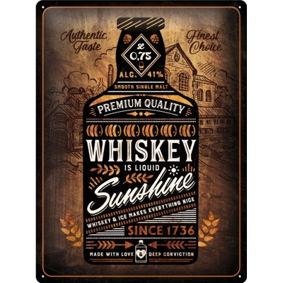 NOSTALGIC ART ceduľa WHISKEY Sunshine brown