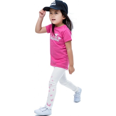 Winkiki Kids Wear Dívčí leggíny Butterfly bílá