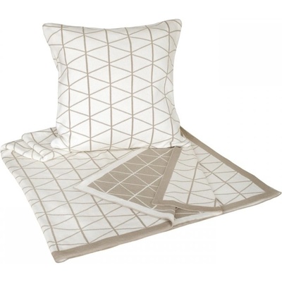 SCANquilt Deka pletená DESIGN geo smotanová béžová 130x190