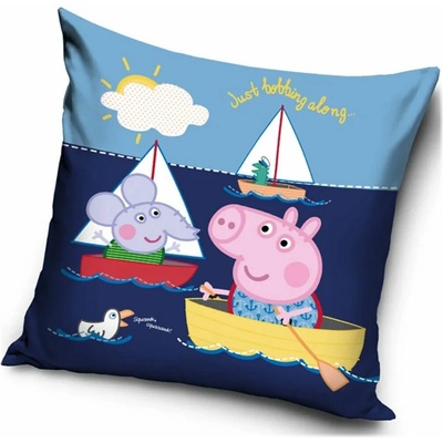 Carbotex Velúrový vankúš Prasiatko Peppa motív Georgeove preteky 40x40