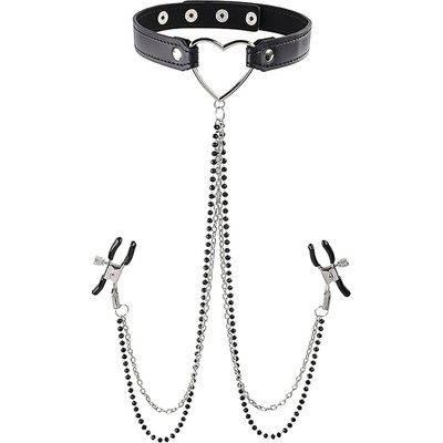 Sportsheets Sm Amor Collar With Nipple Jewelry Sada BDSM – Hledejceny.cz