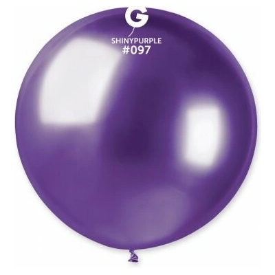 Svet balonku Guľatý chrómový balónik SHINY fialový 80 cm