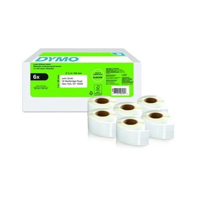 Dymo 54mm x 25mm, biele, 6 x 500 ks, 2177564