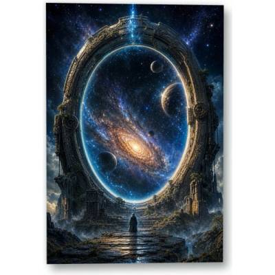 Plakát – Oblouk s galaxií a planetami 90 × 135 cm Bez rámu Ne Bez rámu
